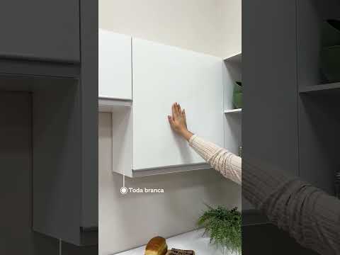 Armário de Cozinha Completa de Canto 100% MDF 447cm Frentes Branco Smart Madesa 02