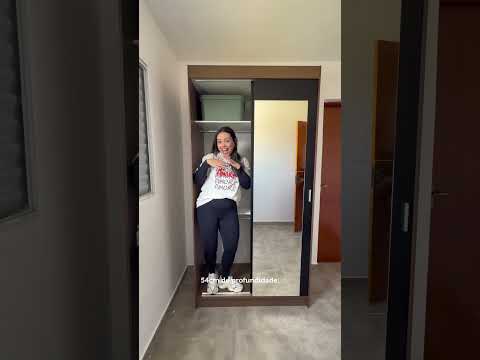 Guarda-Roupa Solteiro Madesa Tokio 2 Portas de Correr com Espelho 2 Gavetas Preto/Branco