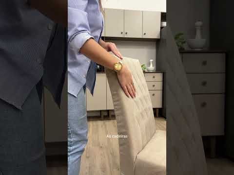 Conjunto Sala de Jantar Mesa Tampo de Vidro com 4 Cadeiras Rustic/Crema/Imperial Madesa Brenda