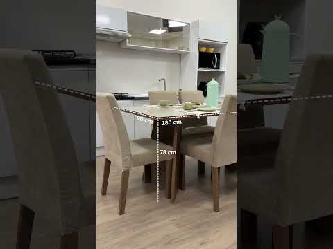 Conjunto Sala de Jantar Mesa Tampo de Madeira 6 Cadeiras Rustic/Crema/Imperial Simone Madesa