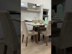 Conjunto Sala de Jantar Mesa Tampo de Madeira 6 Cadeiras Rustic/Crema/Imperial Simone Madesa
