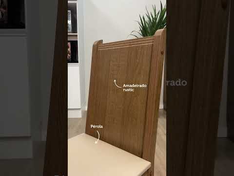 Conjunto Sala de Jantar Madesa Rute Mesa Tampo de Madeira com 4 Cadeiras Rustic/Sintético Bege