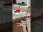 Mesa de Jantar Retangular Tampo com Moldura e Vidro Sobreposto Rustic/Crema 5389 Madesa