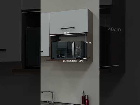 Armário Aéreo 60 cm Nicho para Microondas e Forno Elétrico Rustic Madesa