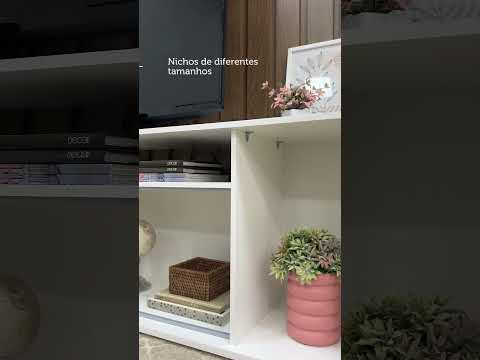 Rack para TV até 65 Polegadas Madesa Cancun Branco/Rustic