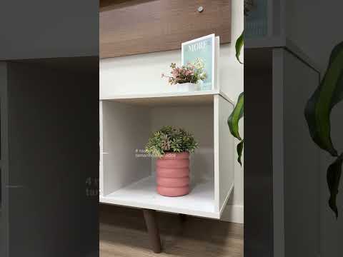 Rack Madesa Dubai e Painel para TV até 65 Polegadas com Pés Branco/Rustic 9B5Z