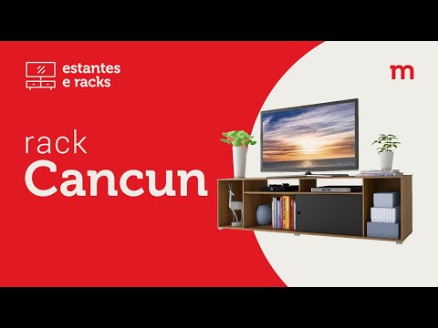 Rack Madesa Cancun e Painel para TV até 58 Polegadas Preto