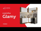 Armário de Cozinha Completa 240cm Branco Glamy Madesa 06