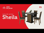 Conjunto Sala de Jantar Madesa Sheila Mesa Tampo de Madeira com 4 Cadeiras Rustic/Preto