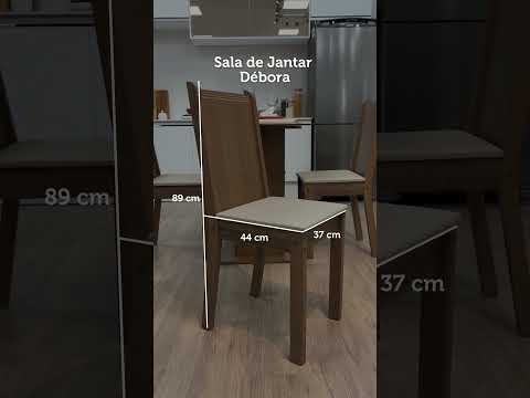 Conjunto Sala de Jantar Madesa Débora Mesa Tampo de Vidro Redondo 4 Cadeiras Rustic/Bege