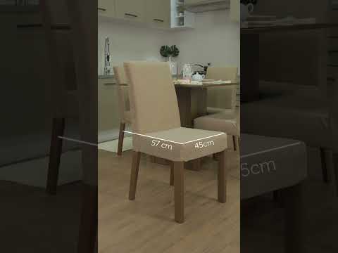 Conjunto Sala de Jantar Mesa Tampo de Vidro com 4 Cadeiras Rustic/Crema/Imperial Madesa Evelin