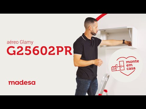 Armário Aéreo Madesa Glamy 60 cm 1 Porta Basculante Branco/Rustic