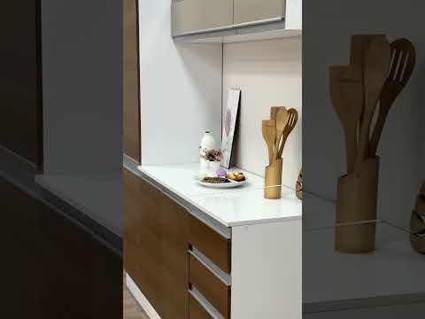 Armário de Cozinha Compacta 100% MDF 170 cm Branco/Rustic/Crema Smart Madesa 01