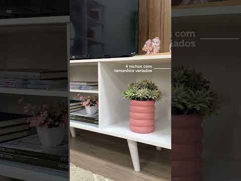 Rack Madesa Dubai para TV até 65 Polegadas com Pés Branco