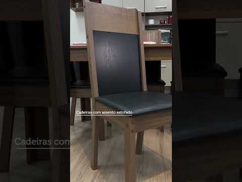 Sala De Jantar Mesa Tampo Madeira 4 Cadeiras Ellen Madesa RP
