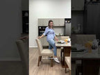 Conjunto Sala de Jantar Mesa Tampo de Vidro com 4 Cadeiras Rustic/Crema/Imperial Madesa Brenda