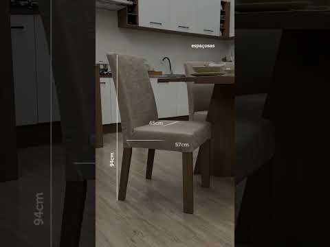 Conjunto Sala de Jantar Mesa Tampo de Vidro 6 Cadeiras Rustic/Crema/Imperial Valerie Madesa