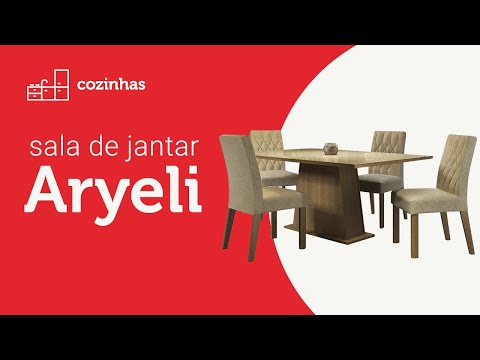 Conjunto Sala de Jantar Mesa Tampo de Vidro 4 Cadeiras Rustic/Branco/Imperial Aryeli Madesa
