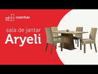 Conjunto Sala de Jantar Mesa Tampo de Vidro 4 Cadeiras Rustic/Branco/Imperial Aryeli Madesa
