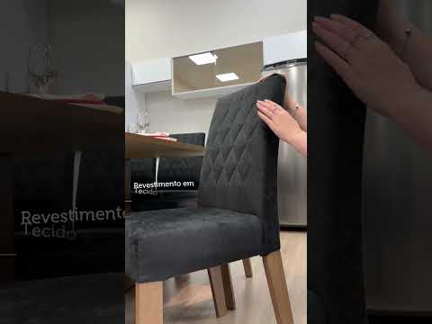 Conjunto Sala de Jantar Mesa Tampo de Madeira 8 Cadeiras Rustic/Oxford Leila Madesa