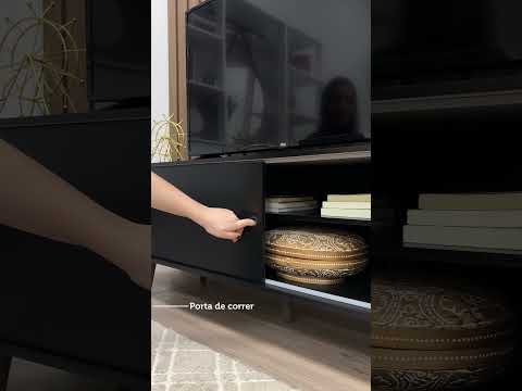 Rack Madesa Dubai para TV até 65 Polegadas com Pés Preto/Rustic 8N5Z