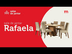 Conjunto Sala de Jantar Madesa Rafaela Mesa Tampo de Vidro com 6 Cadeiras Rustic/Branco/Imperial