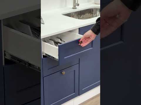 Balcão de Cozinha 120 x 60 cm 2 Portas 3 Gavetas (Com Tampo) Branco/Cinza Vik Madesa