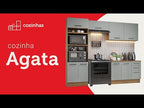 Armário de Cozinha Completa 290cm Branco/Cinza Agata Madesa 02