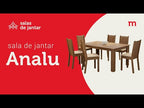 Conjunto Sala de Jantar Mesa Tampo de Madeira 6 Cadeiras Rustic/Preto Analu Madesa