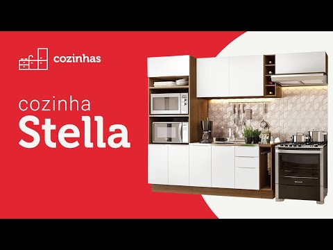 Armário de Cozinha Completa 290cm Rustic/Branco/Rustic Stella Madesa 01