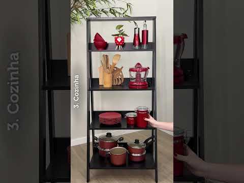 Estante Escada para Livros com 4 Prateleiras Madesa Branco