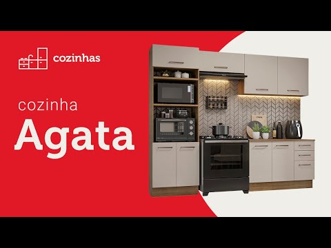 Armário Aéreo 120 cm 2 Portas Rustic/Crema Agata Madesa