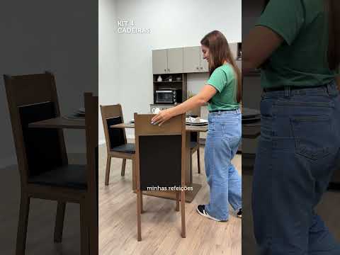 Kit 4 Cadeiras 4280 Madesa Rustic/Preto