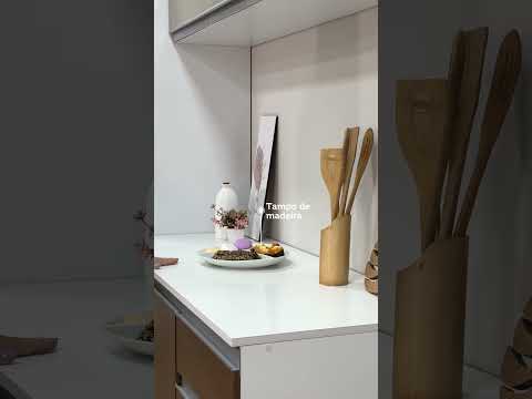 Armário de Cozinha Compacta 100% MDF 170 cm Branco/Rustic/Crema Smart Madesa 01
