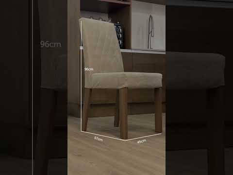 Conjunto Sala de Jantar Tampo de Vidro 6 Cadeiras Rustic/Preto/Oxford Siena Madesa