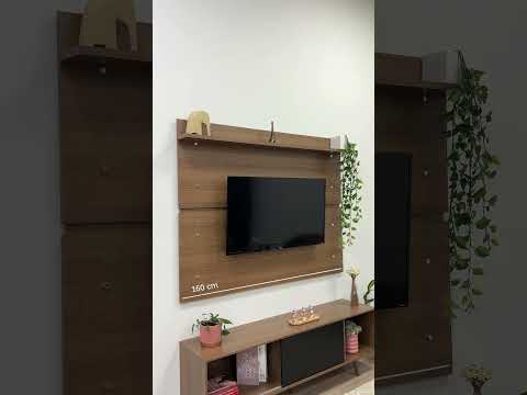 Rack Madesa Dubai e Painel para TV até 65 Polegadas com Pés Rustic/Preto 7K5Z