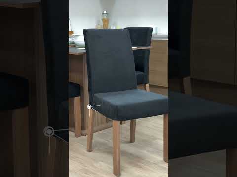 Conjunto Sala de Jantar Mesa Tampo de Madeira 4 Cadeiras Rustic/Preto/Oxford Karina Madesa