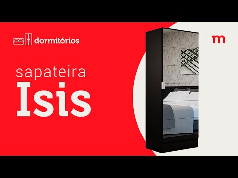 Sapateira Madesa Isis 1 Porta com Espelho Branco