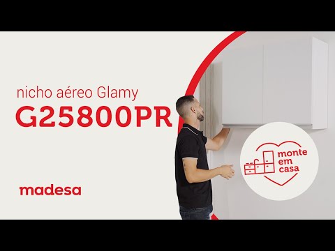 Armário Aéreo Madesa Glamy 80 cm 2 Portas Branco/Rustic