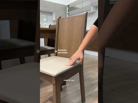 Conjunto Sala de Jantar Rosie Madesa Mesa Tampo de Madeira com 4 Cadeiras Rustic/Sintético Bege