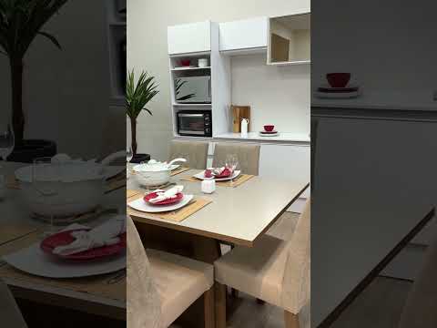 Conjunto Sala de Jantar Madesa Patricia Mesa Tampo de Vidro com 6 Cadeiras Rustic/Branco/Imperial