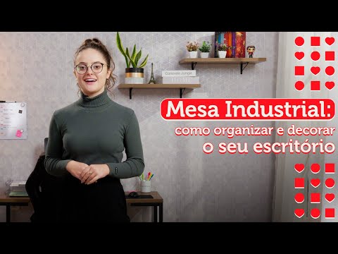 Conjunto Escritório Home Office com Mesa Industrial + Gaveteiro Rustic/Branco Madesa