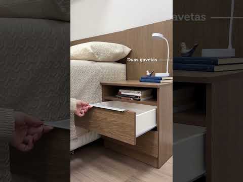 Mesa de Cabeceira Madesa 3227 com 2 Gavetas Rustic