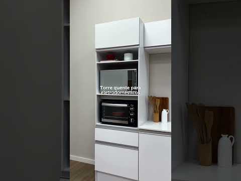 Armário de Cozinha Completa 240cm Branco Topazio Madesa