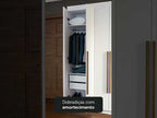 Guarda-Roupa Casal 8 Portas Batentes com Espelho Rustic/Crema/Rustic Venus Madesa