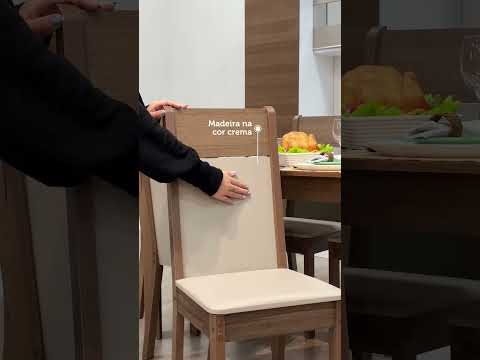 Conjunto Sala de Jantar Honduras Madesa Mesa Tampo de Madeira com 6 Cadeiras Rustic/Crema/Sintético Bege