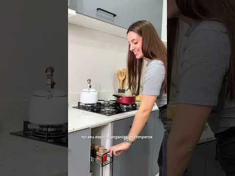 Balcão Porta-Temperos 20 cm (Com Tampo) para Cozinhas Rustic Madesa