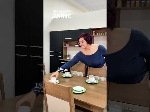 Conjunto Sala de Jantar Mesa Tampo de Madeira com 6 Cadeiras Rustic/Crema/Sintético Bege Jaíne Madesa