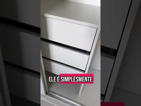 Guarda-Roupa Casal Madesa Austin 4 Portas de Correr de Espelho 3 Gavetas Branco