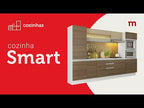 Armário de Cozinha Compacta 100% MDF 120 cm Frentes Branco Brilho Smart Madesa XP